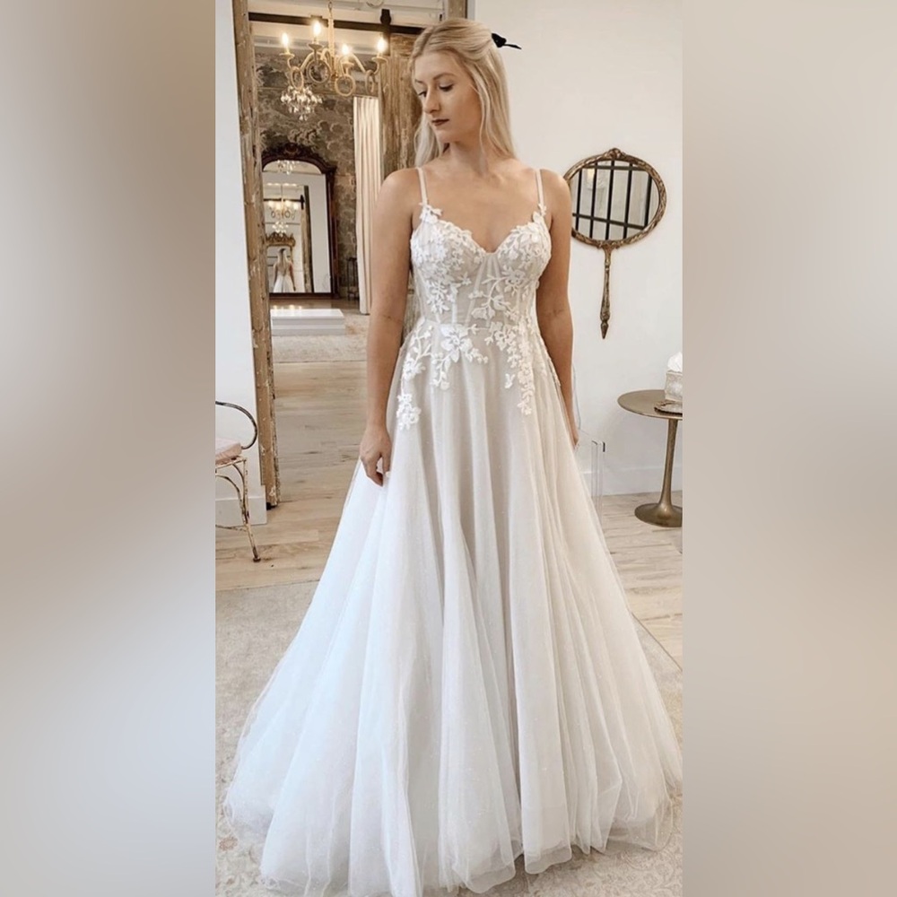 Isla floral A line gown by Blush by Hayley Paige